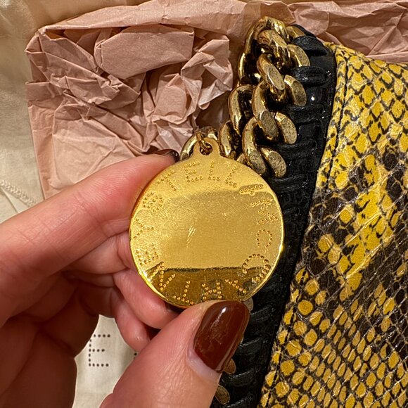 Stella McCartney Faux Snakeskin Chain Clutch - Yellow - Picture 10 of 16